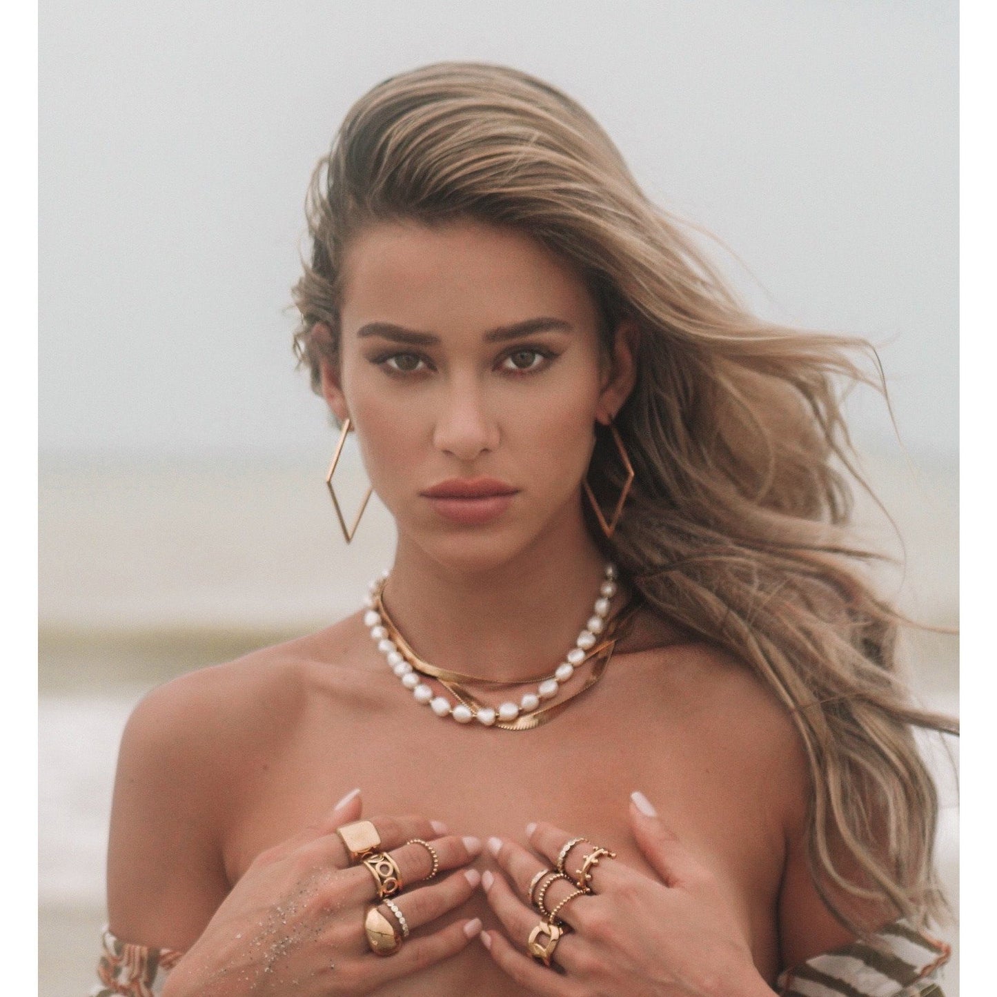 18k Gold or Silver Herringbone Stacking Necklace 1