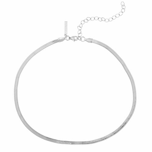 18k Gold or Silver Herringbone Stacking Necklace