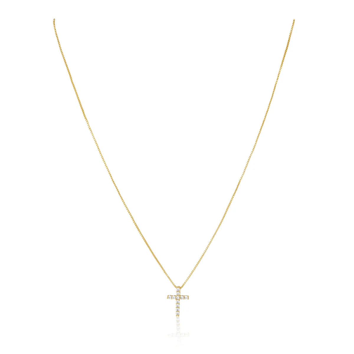 Amina CZ Cross Pendant - Clear