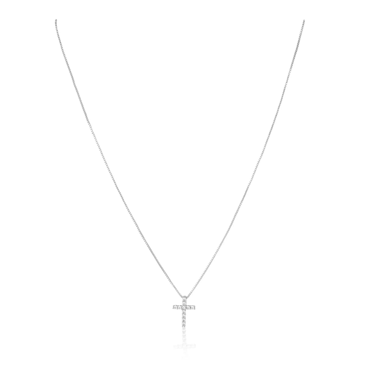 Amina CZ Cross Pendant - Clear