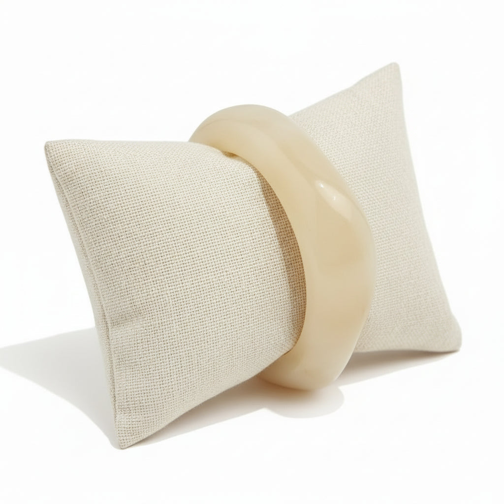 Charlotte Acrylic Beige Chunky Bangle