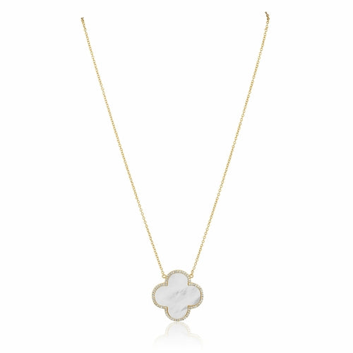 Clover Mother of Pearl Stacking Necklace