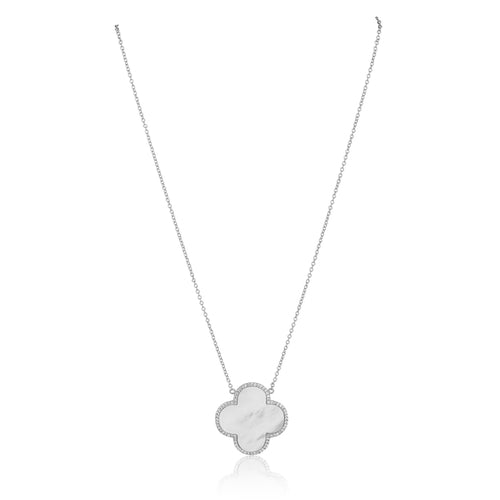 Clover Mother of Pearl Stacking Necklace