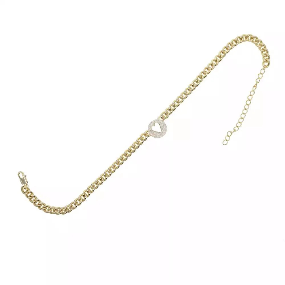 Cynthia Heart Bling Chain Necklace