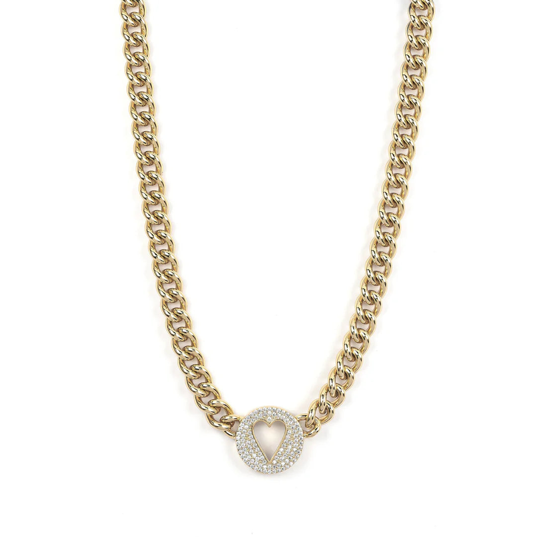 Cynthia Heart Bling Chain Necklace