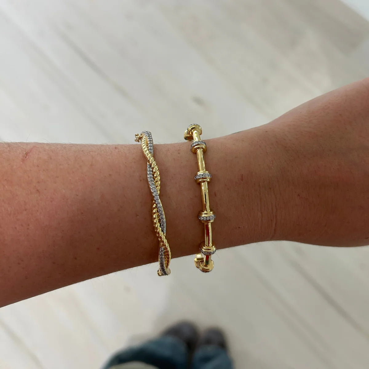 Francesca Pave and Rope Twist Bangle