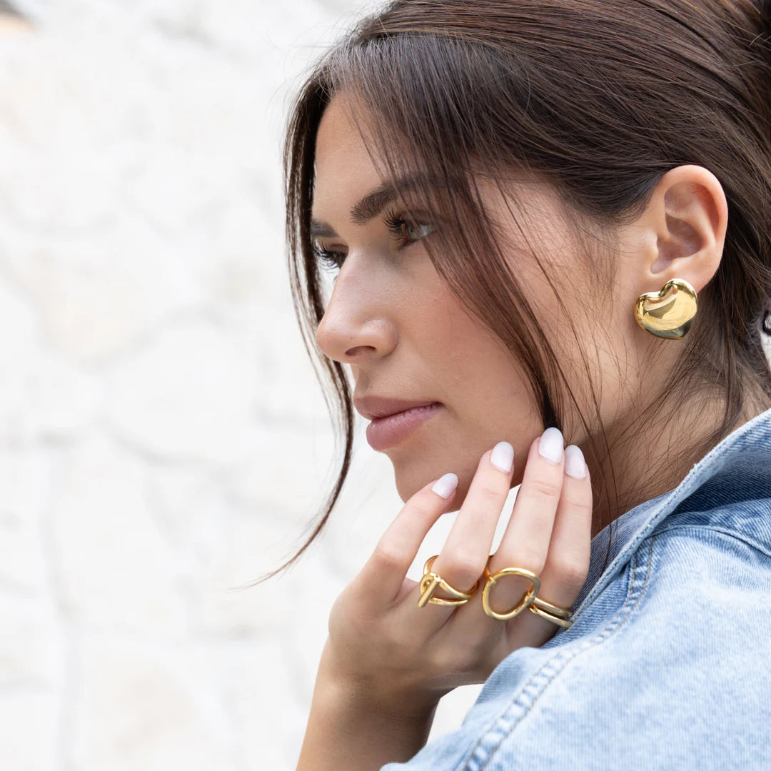 Gina Chunky Heart Stud Earrings