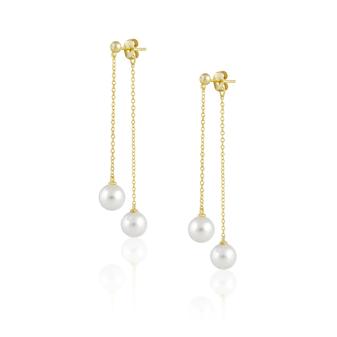 Shannon Double Dangle Pearl Earrings