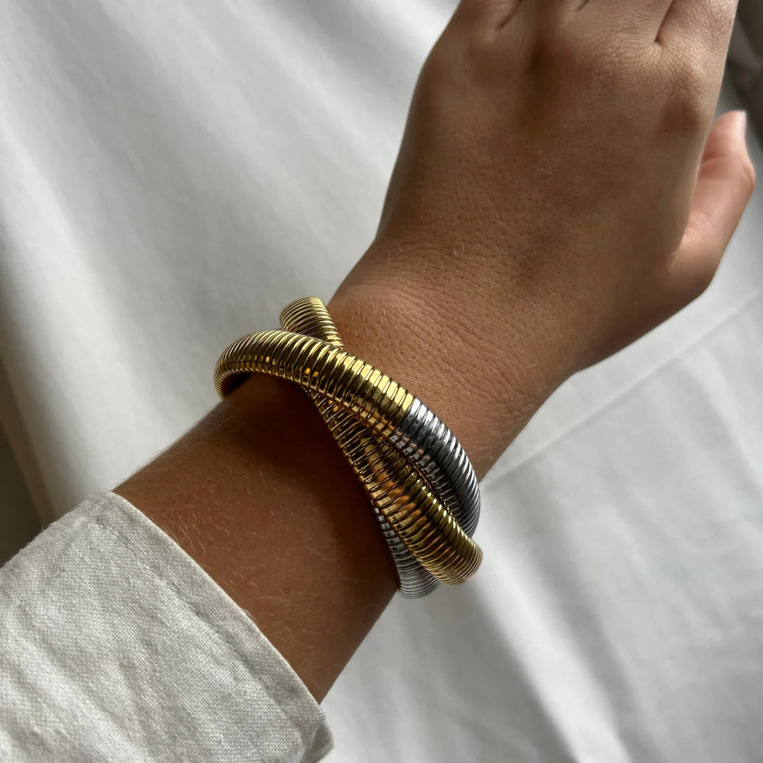 Tracy Snake Infinity Two-Tone Bracelet