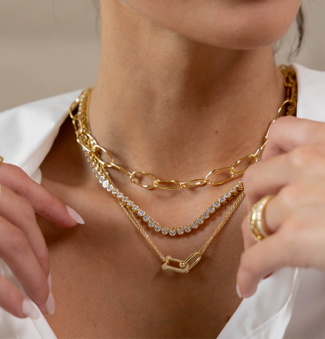 Veronica U-Link Pave Necklace