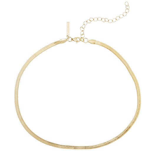Jade 18k Gold or Silver Herringbone Stacking Necklace