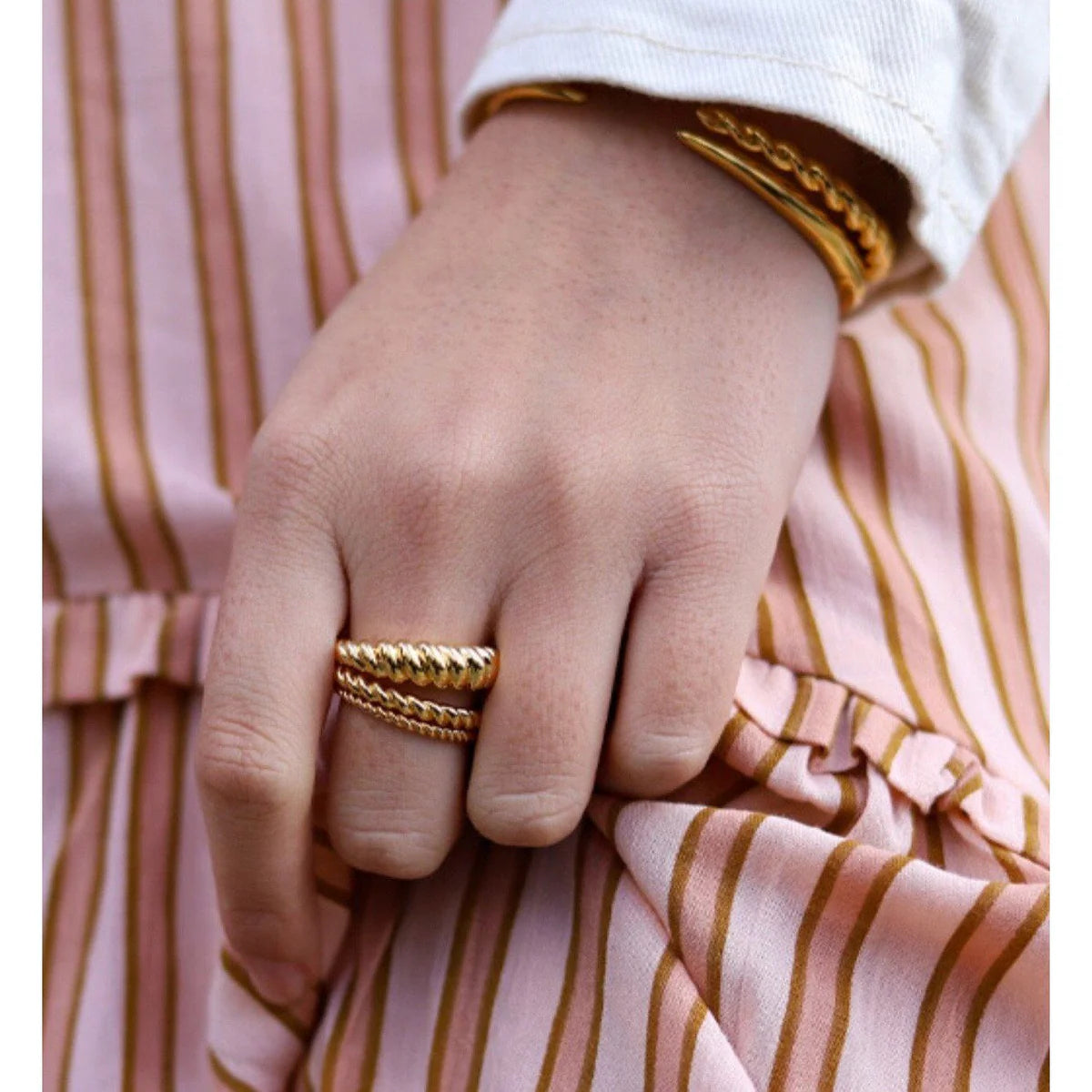 Audriana Crescent Twist Ring