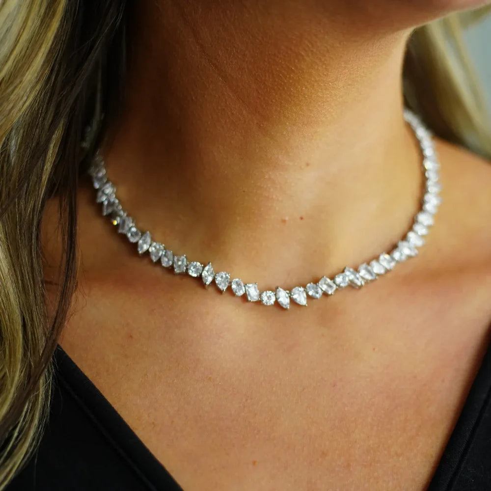 Aurora Multi Stone Tennis Necklace