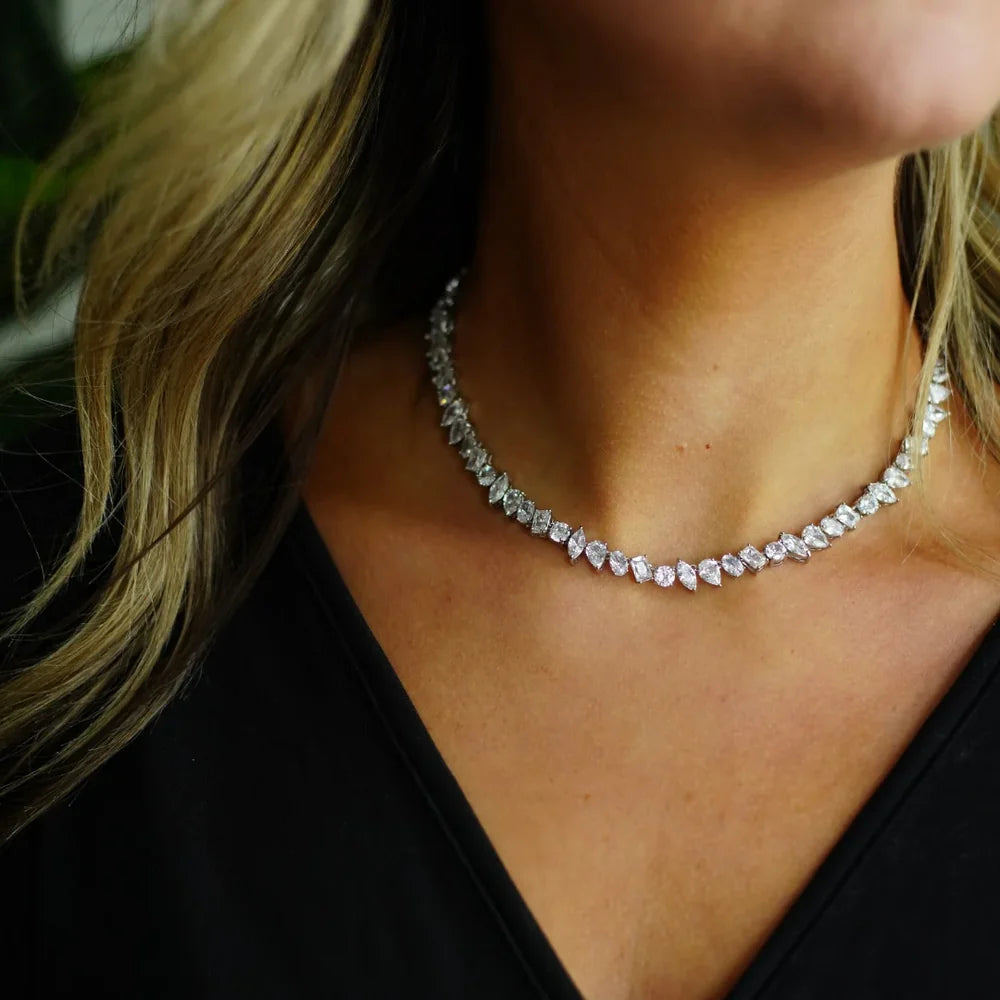 Aurora Multi Stone Tennis Necklace