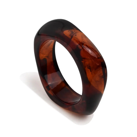 Charlotte Acrylic Brown Chunky Bangle