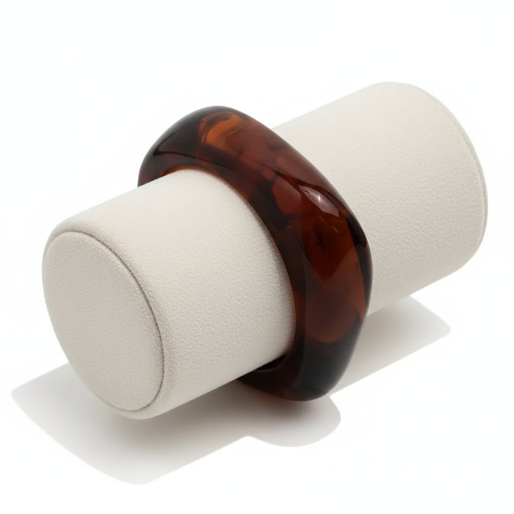 Charlotte Acrylic Brown Chunky Bangle