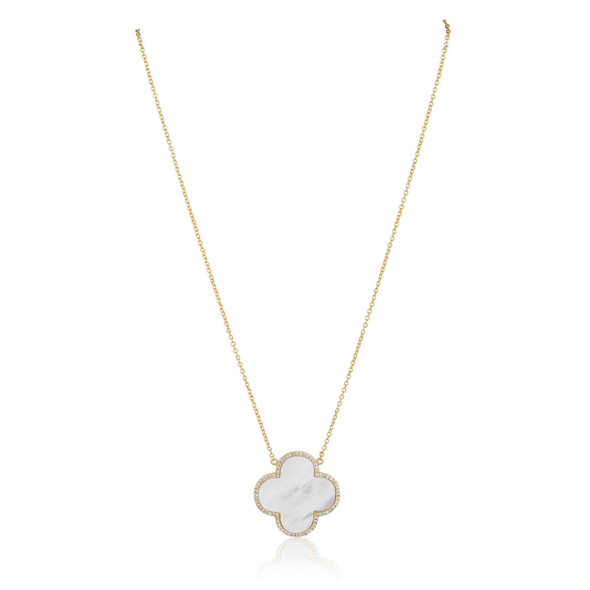 Vanessa Jumbo Clover Mother of Pearl Stacking Necklace
