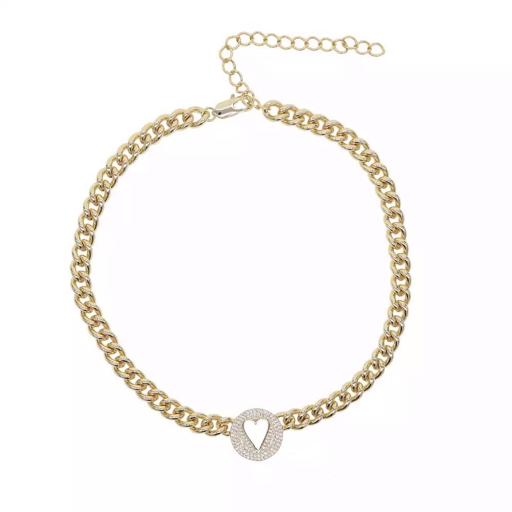 Cynthia Heart Bling Chain Necklace