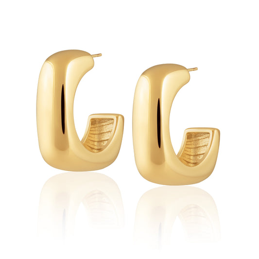 Diana Square Gold Hoops
