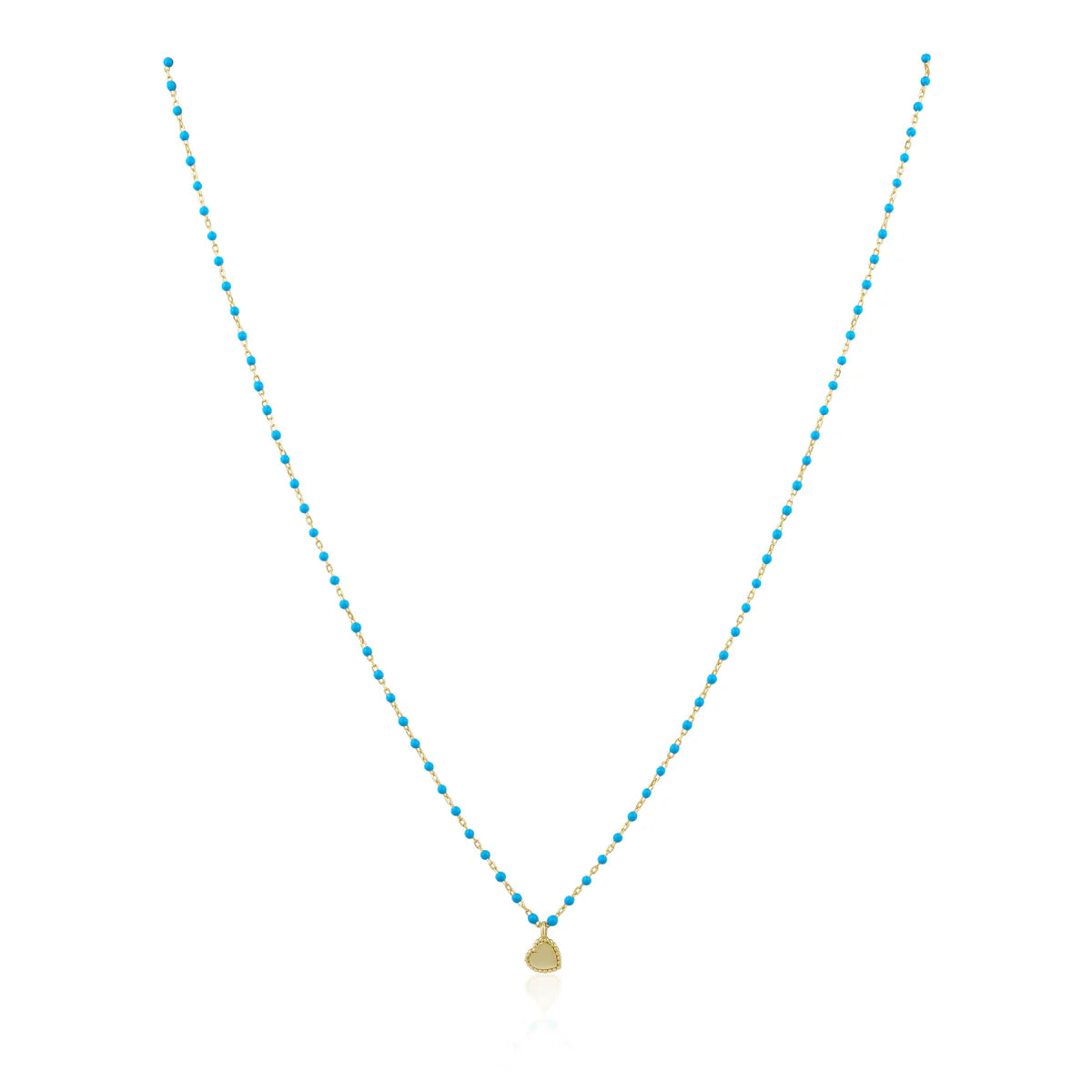 Elise Mini Heart Necklace - Turquoise