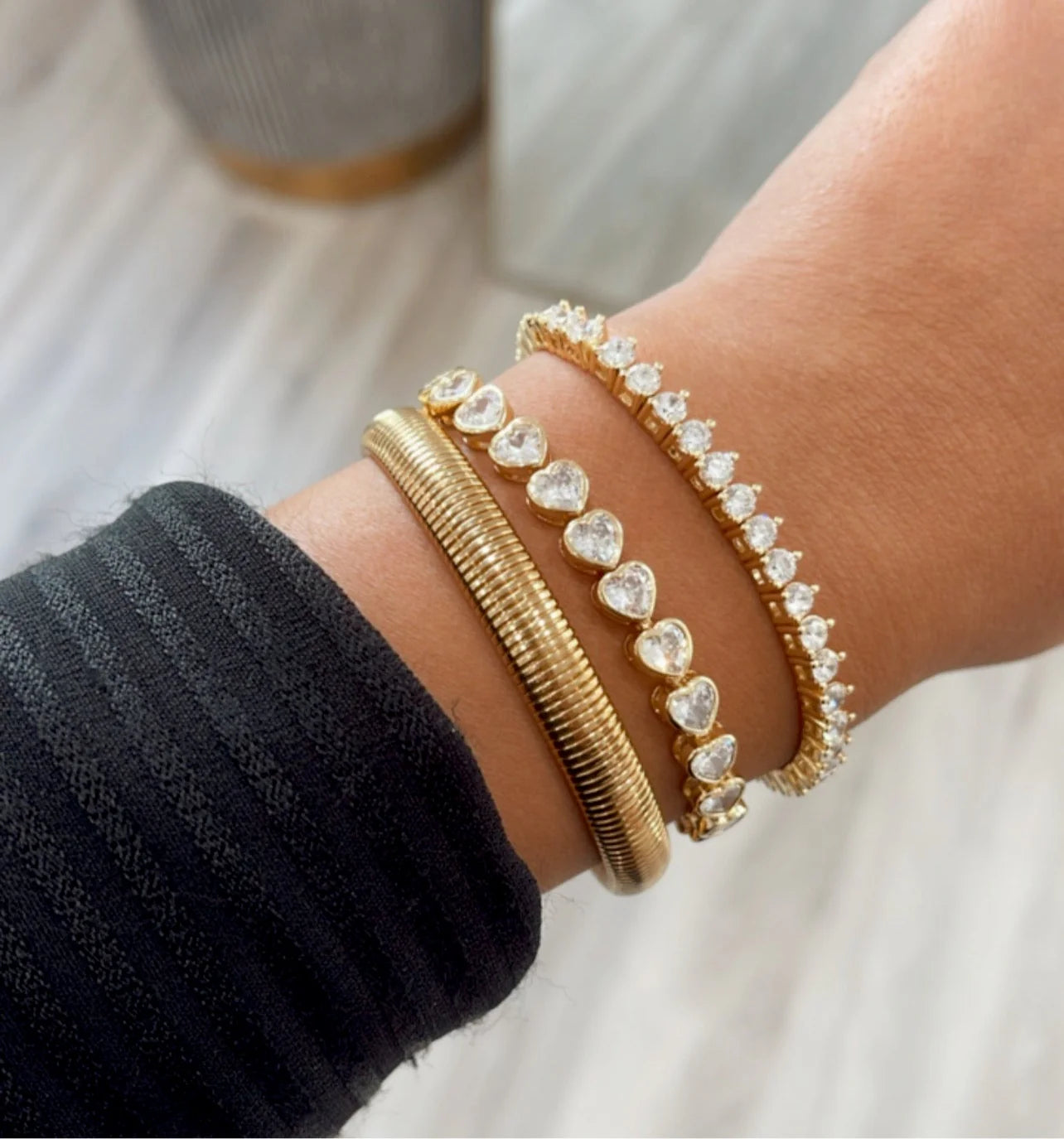 Harmony Bezel Heart Bracelet