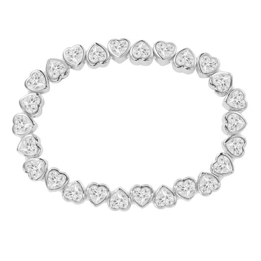 Harmony Bezel Heart Stretch Bracelet - Clear