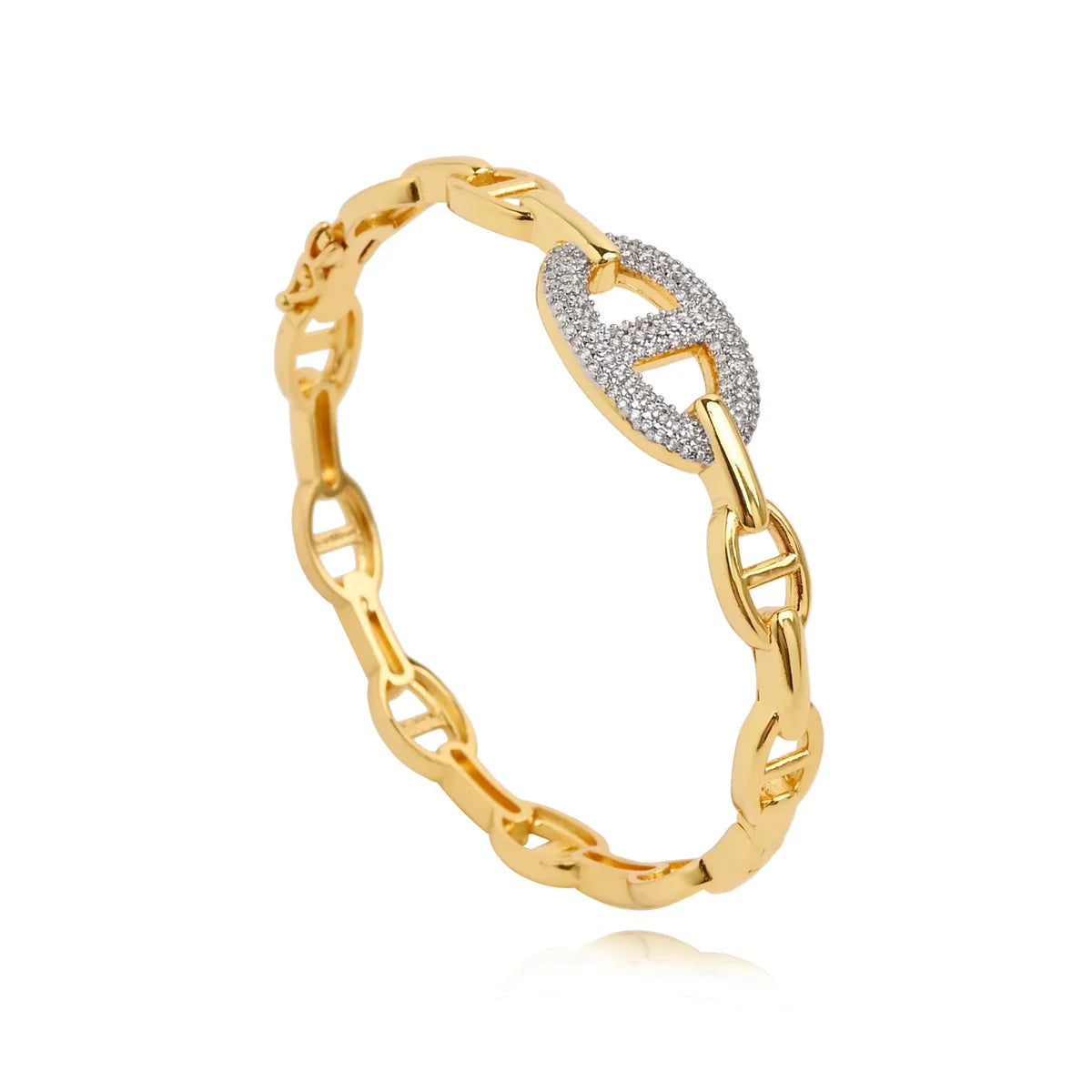Harper Pave and Link Bangle Bracelet