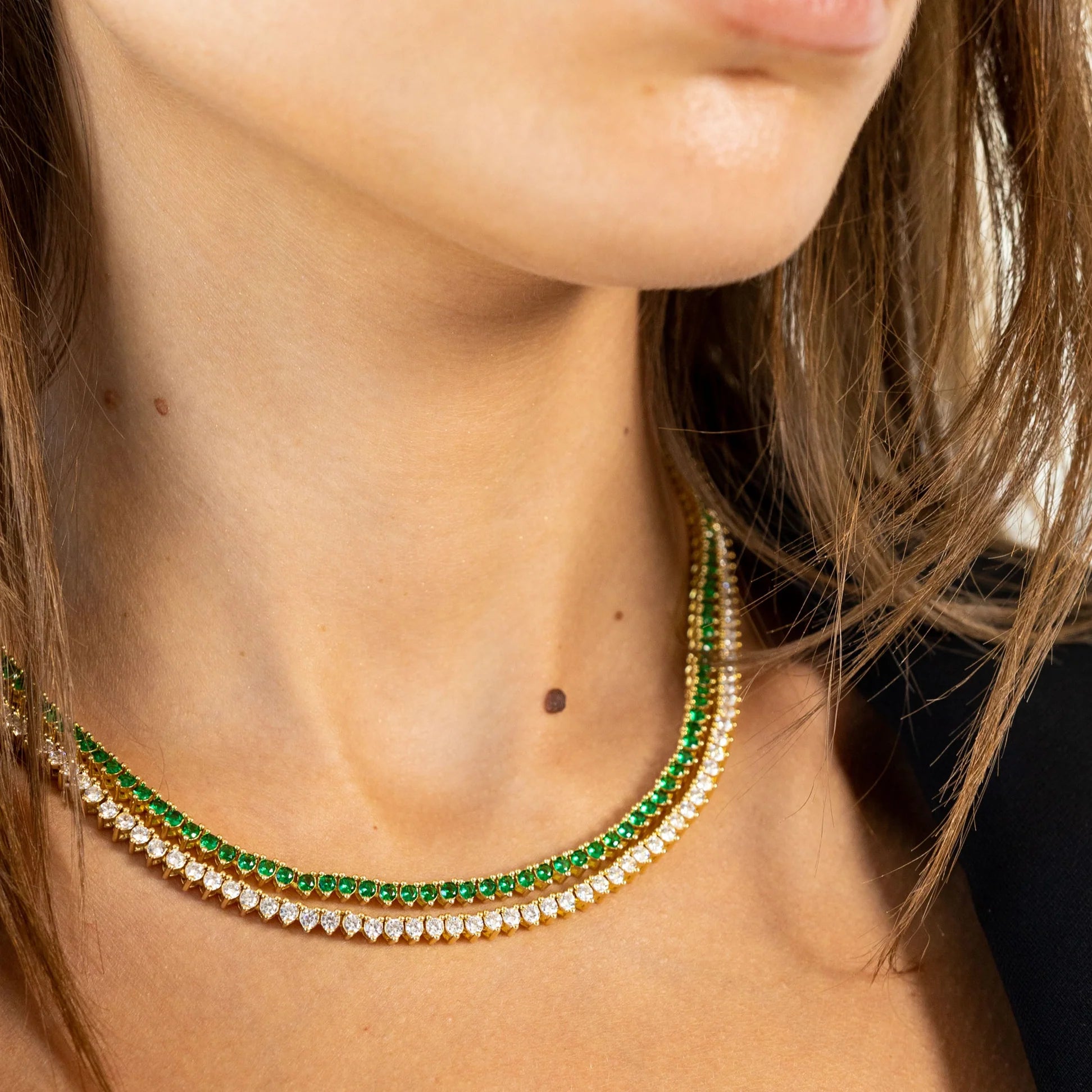 Janessa Tennis Clear Pear Necklace