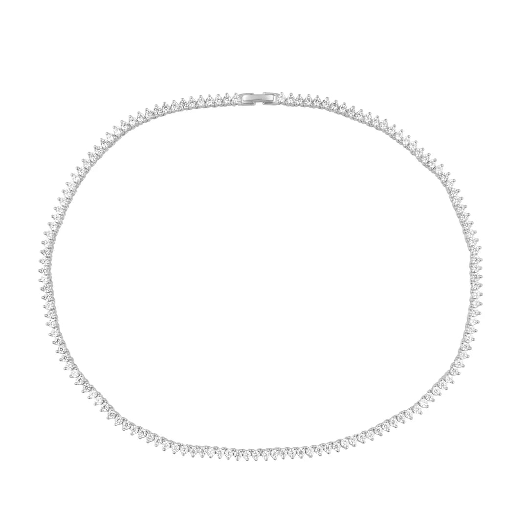 Janessa Tennis Clear Pear Necklace