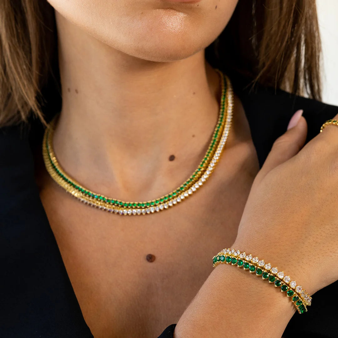 Janessa Tennis Clear Pear Necklace