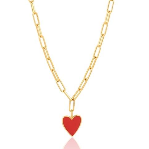 Joan Enamel Heart Stacking Necklace