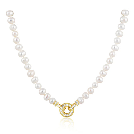 Kara Pearls and Pave Necklace