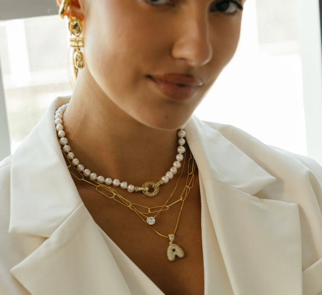 Kara Pearls and Pave Necklace