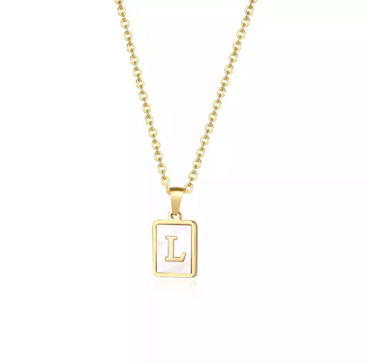 Karissa Initial Mother of Pearl Necklace