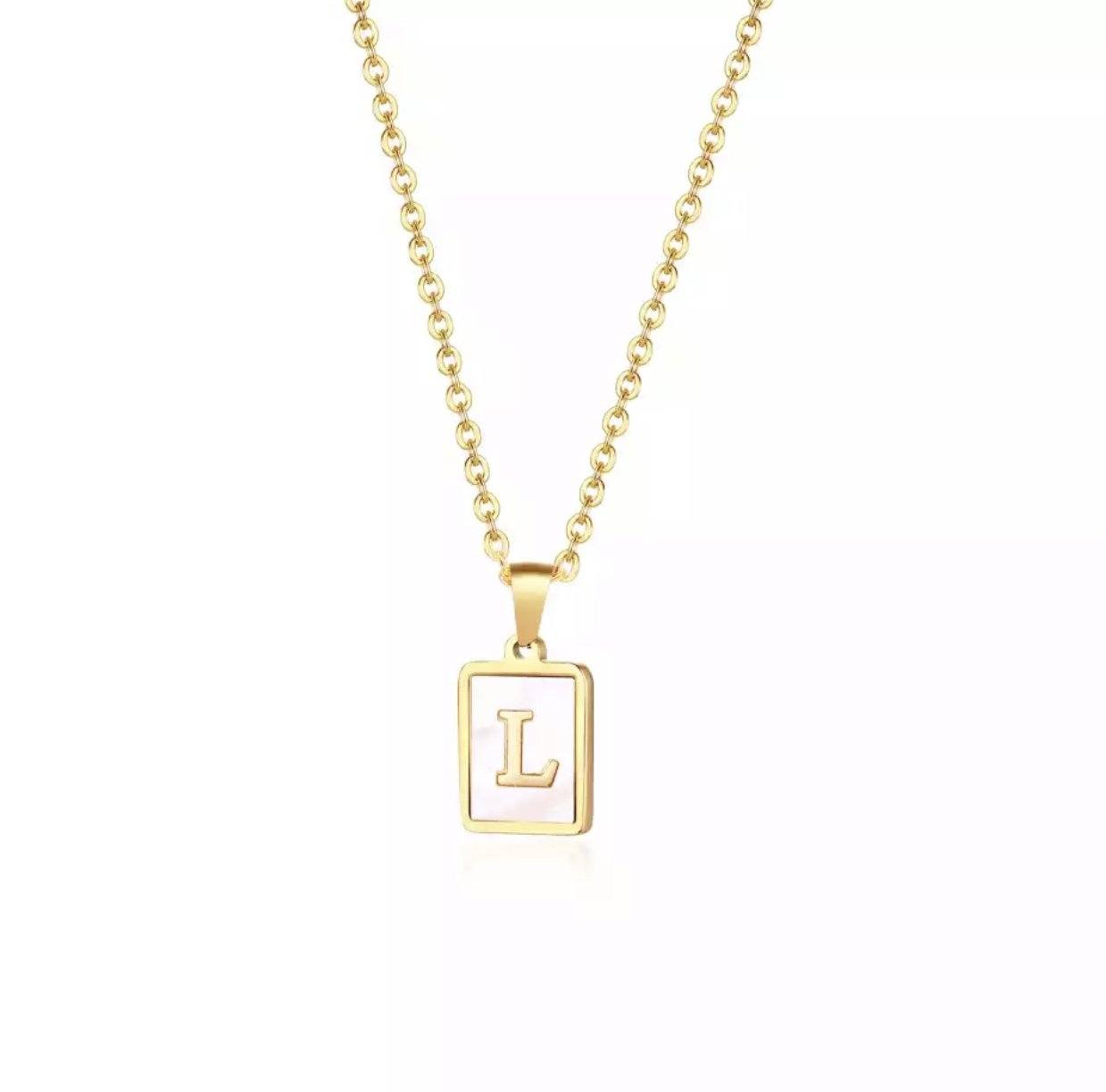 Karissa Initial Mother of Pearl Necklace
