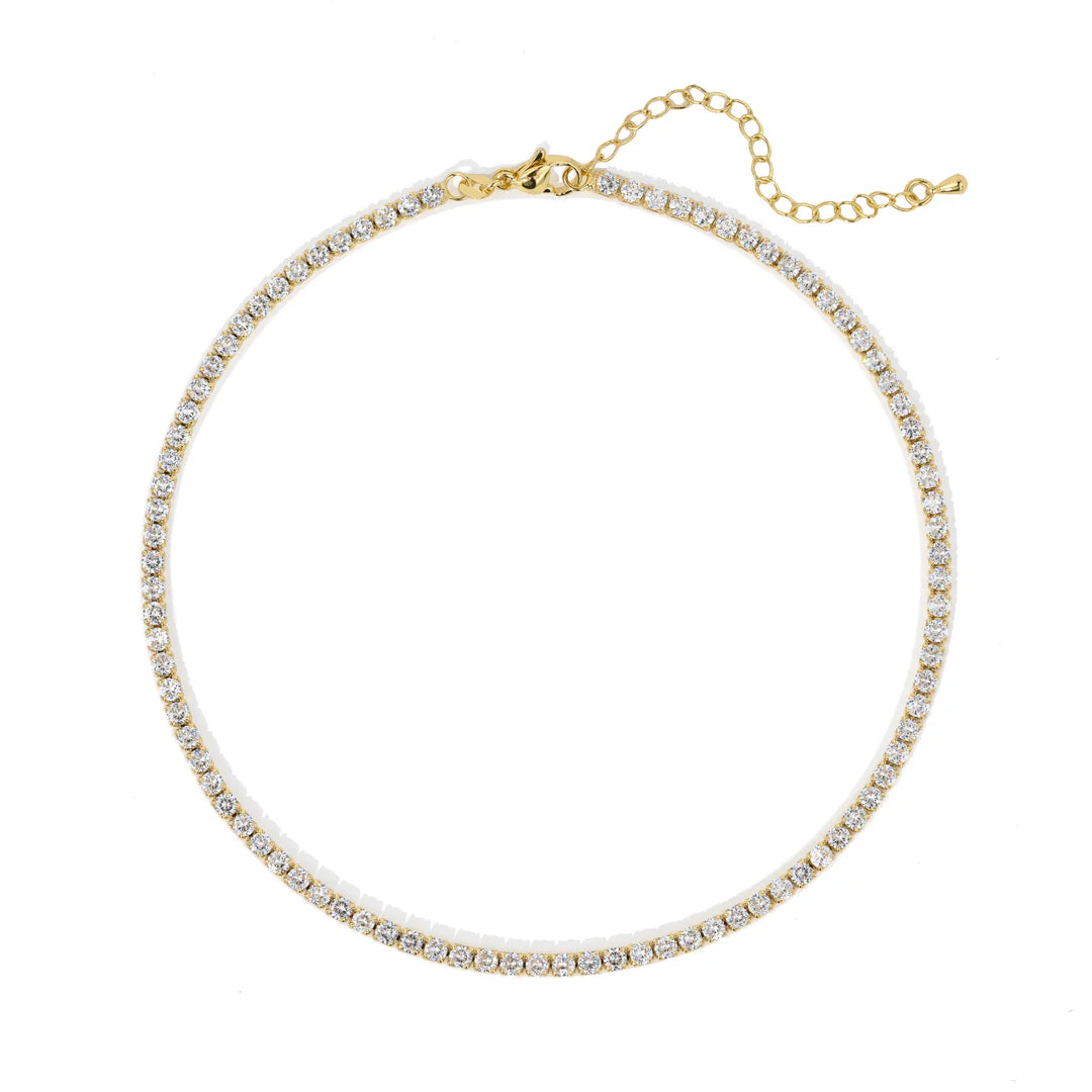 Khloe Choker Tennis Necklace - Clear