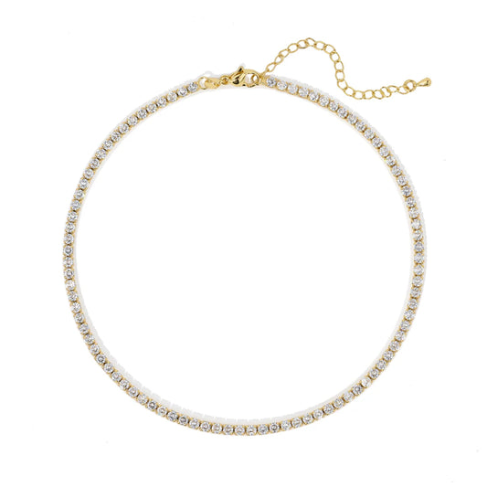 Khloe Choker Tennis Necklace - Clear