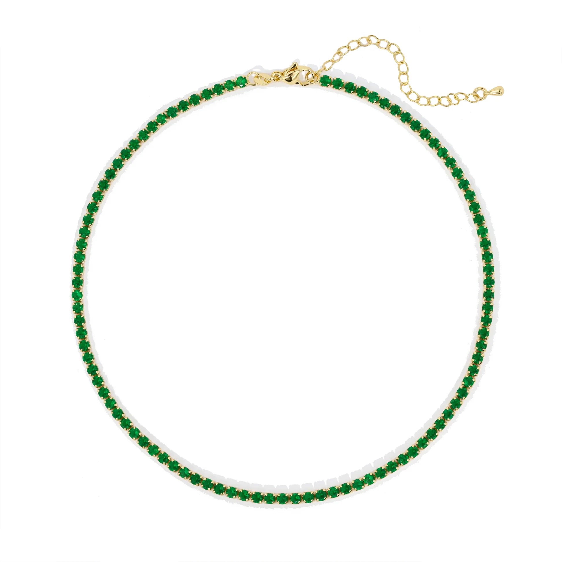 Khloe Choker Tennis Necklace - Emerald Green