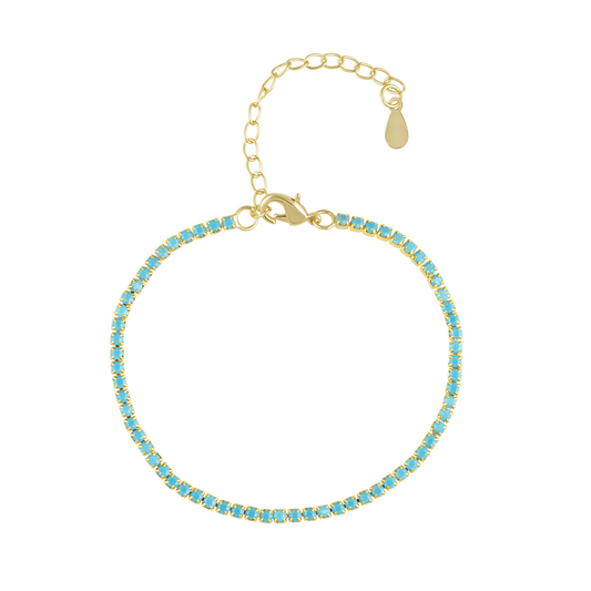 Khloe Tennis Bracelet - Turquoise Blue