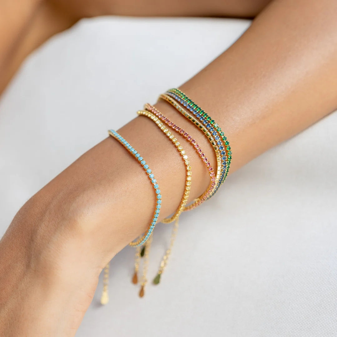 Khloe Tennis Bracelet - Turquoise Blue