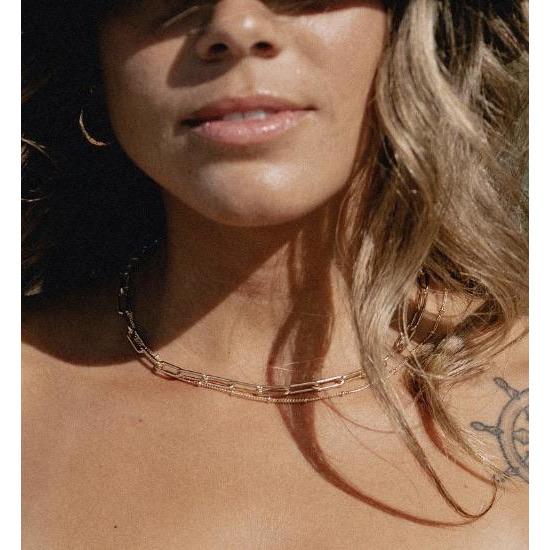 Maddy Paperclip Gold Necklace