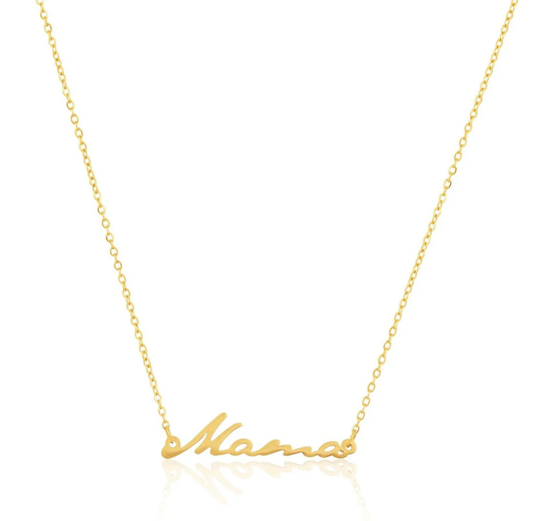 Mama Script Font Necklace