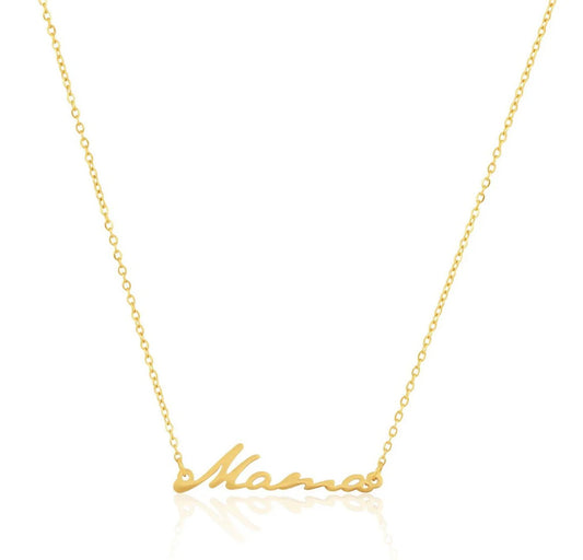 Mama Script Font Necklace