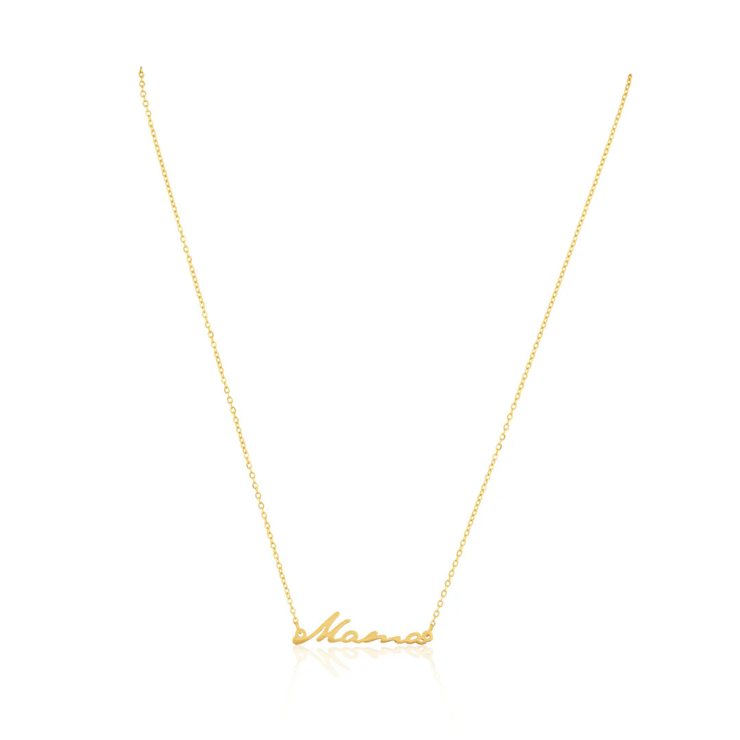 Mama Script Font Necklace