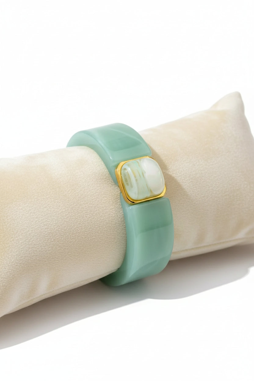 Mia Chunky Jade Bangle Bracelet
