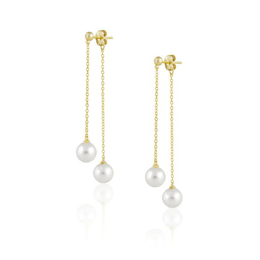 Shannon Double Dangle Pearl Earrings