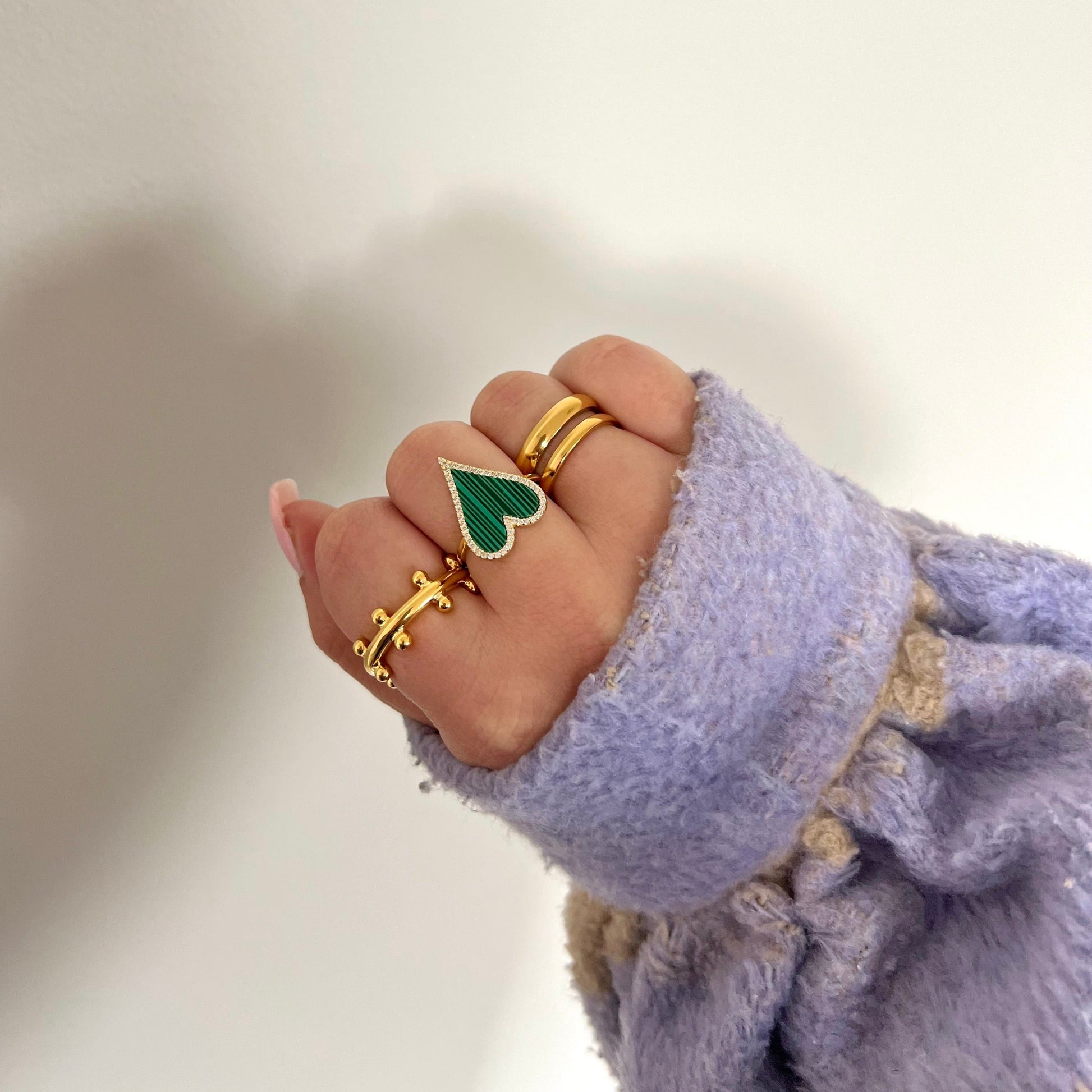 Taylor Emerald Heart Statement Ring