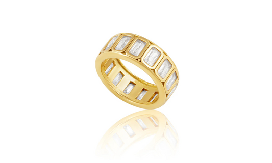 Tory Emerald Cut Band Ring Clear